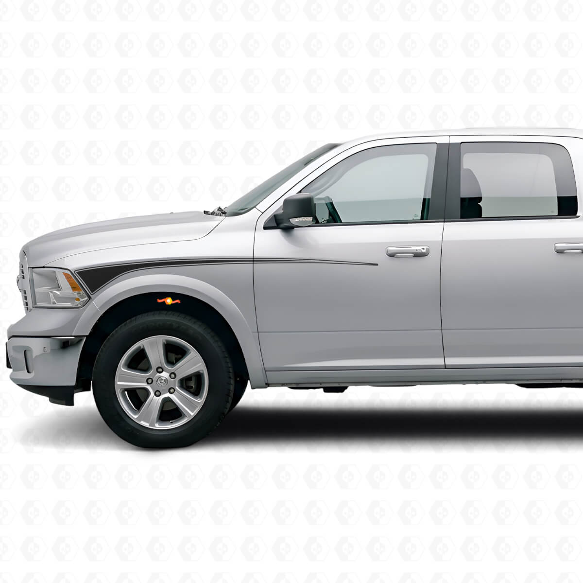 Outline Stripes Front Fender & Door Vinyl Decal Kit for Dodge Ram 2009+