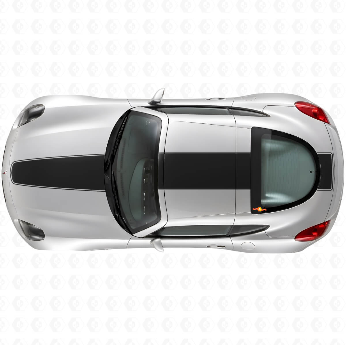 Blackout Over the Car Stripes Vinyl Decal Kit for Pontiac Solstice Coupe 2009 