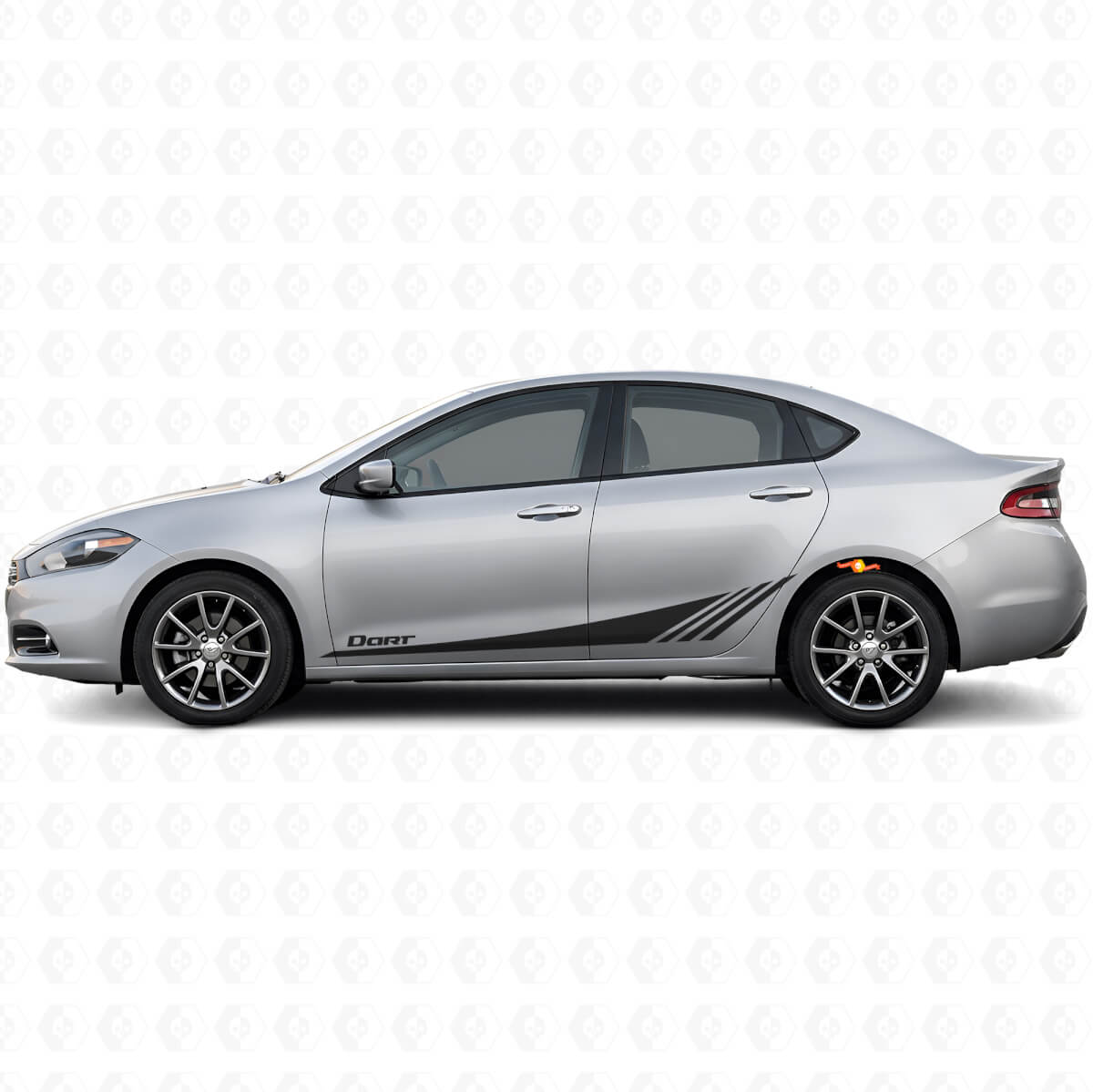 Datr Lower Strobe Side Stripes Vinyl Decal Kit for Dodge Dart 2013-2016