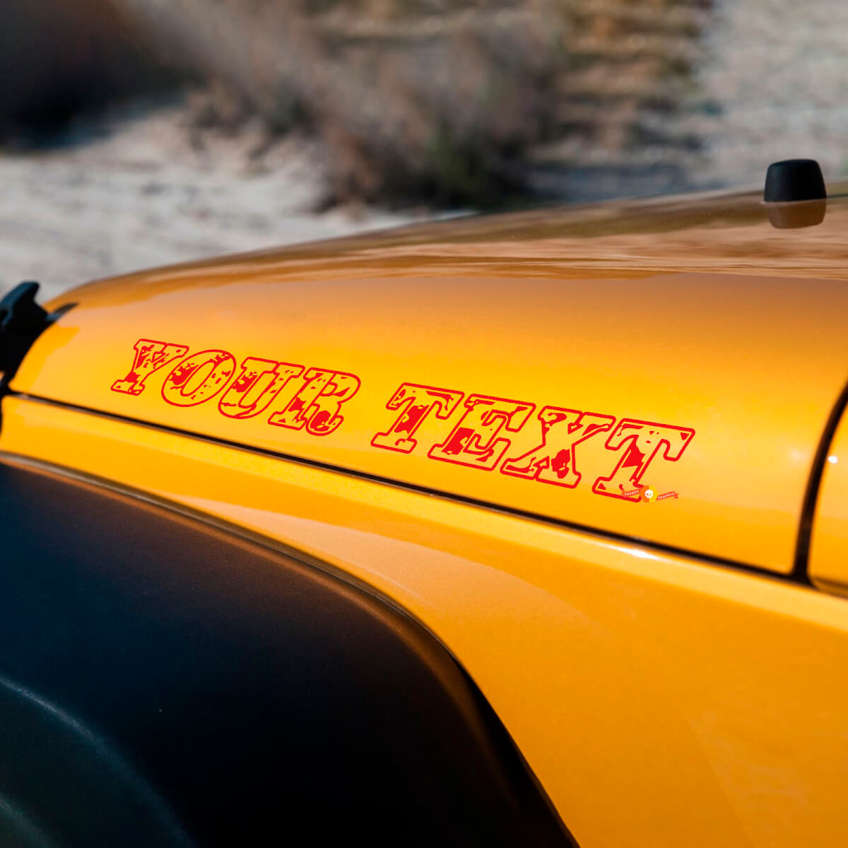 Wrangler Hood Stickers Decals with Camo Font for Jeep Wrangler