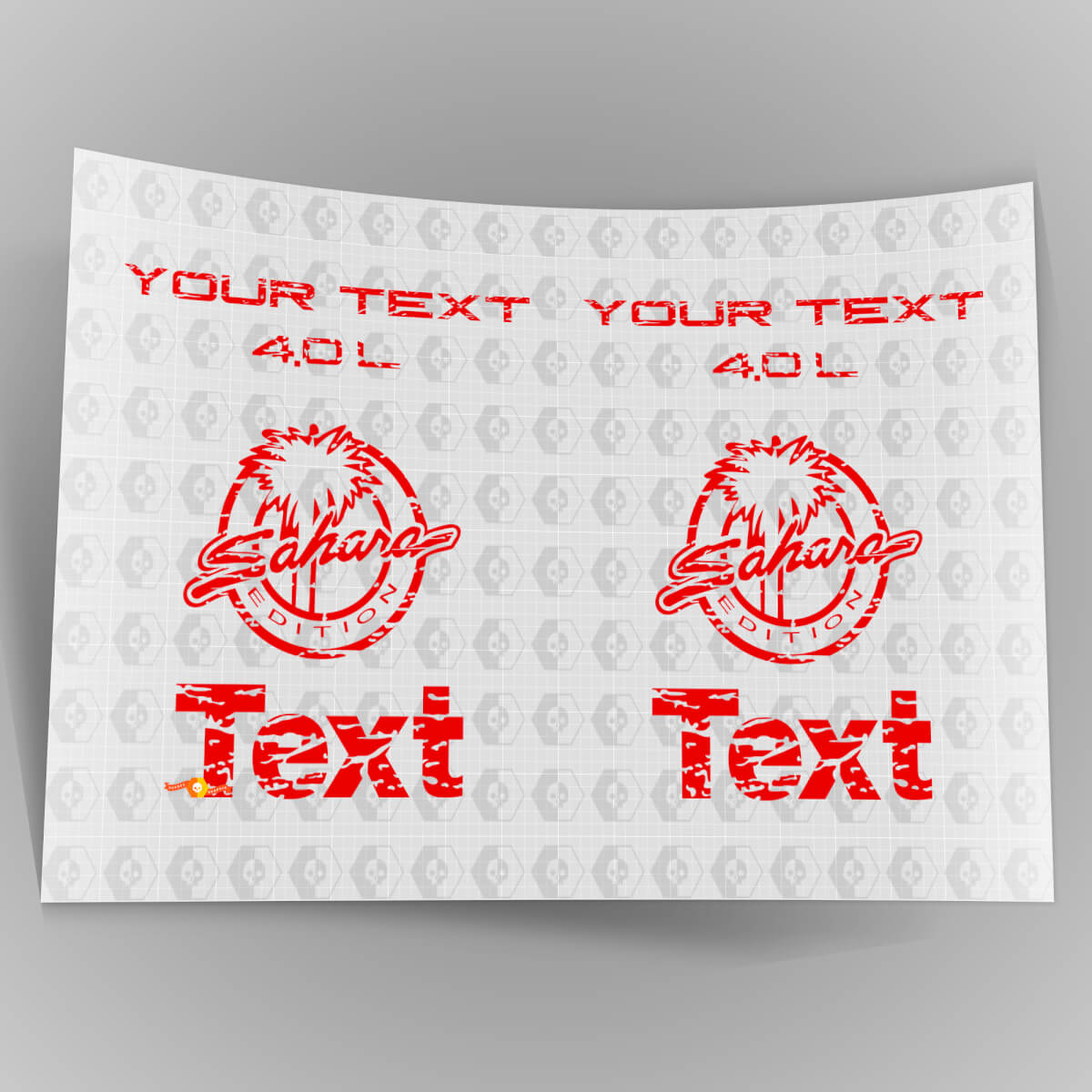 Sahara Fender Logos Distressed Sticker Decal for Jeep Wrangler 4.0 TJ