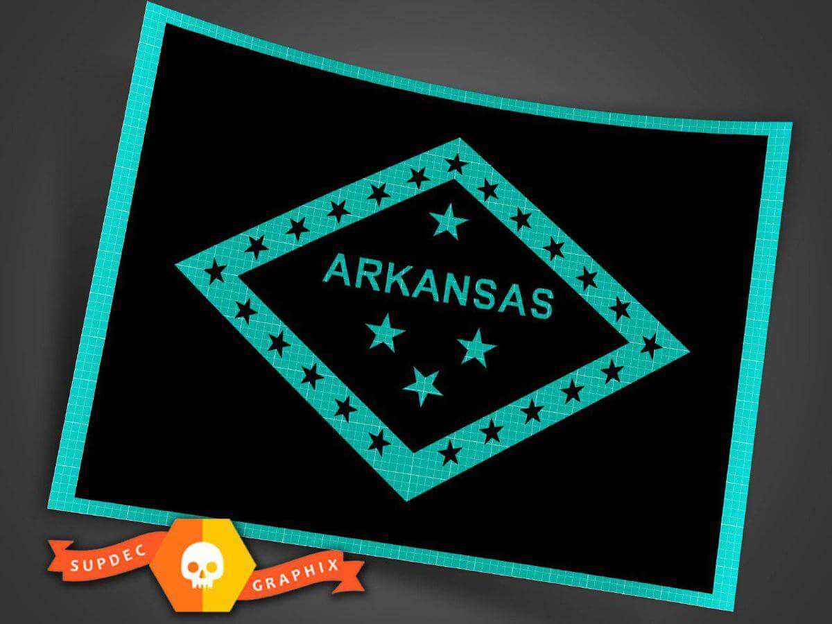 Arkansas State Flag Sticker Decal Multiple Colors and Sizes for Jeep Wrangler 2