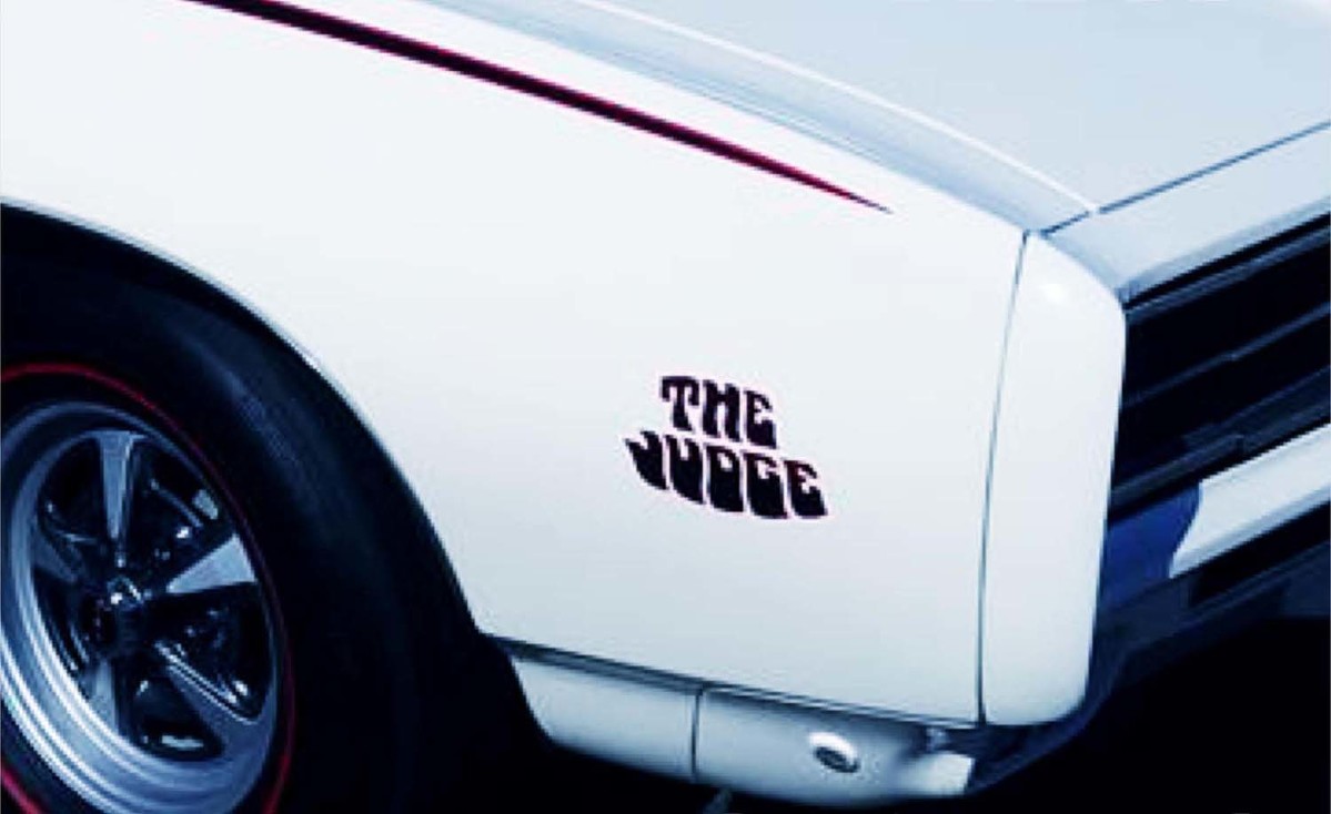 #166 1 3" Pontiac GTO The Judge Black Laminated Reproduction Decal Sticker
