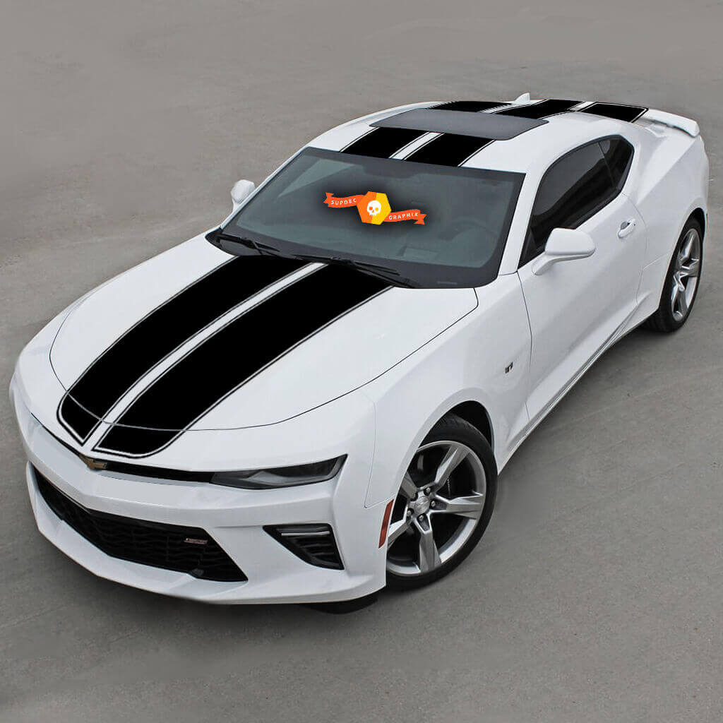 Dual Racing Stripes Upper-Side Vinyl Decal Kit for Chevrolet Camaro 2016-18