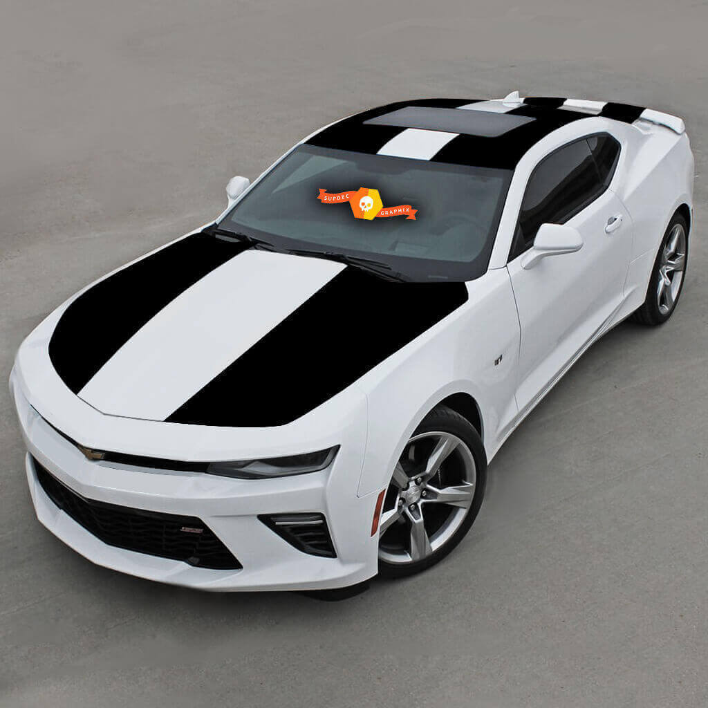 Twin Full Top Side Stripes Vinyl Decal For Chevrolet Camaro 2016-2018 
