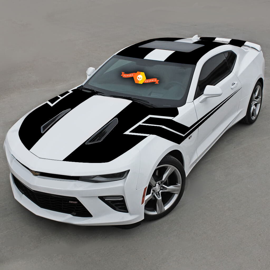 Chevrolet Camaro 2016-2018 -ss- Top And Side Vinyl Stripes Complete Set