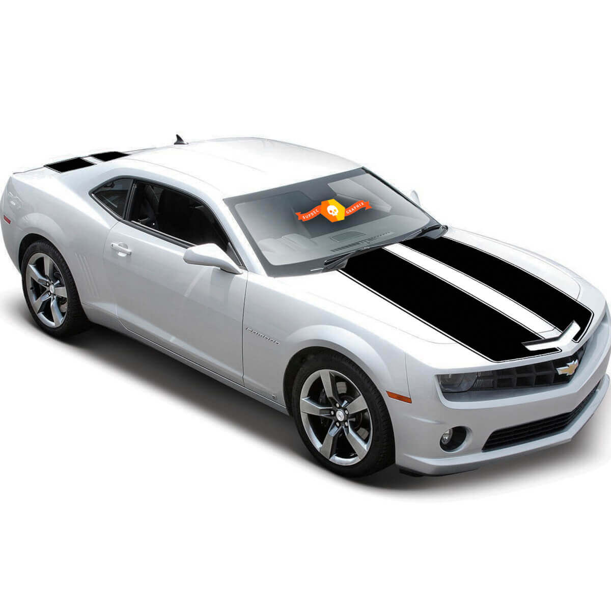 Dual Outline Stripes Hood Trunk Vinyl Decal Sticker for Chevrolet Camaro 2010-2015