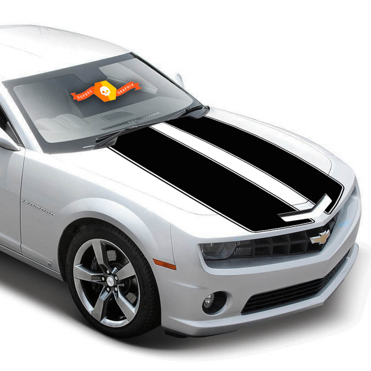 Dual Outline Stripes Hood Vinyl Decal Sticker for Chevrolet Camaro 2010-2015