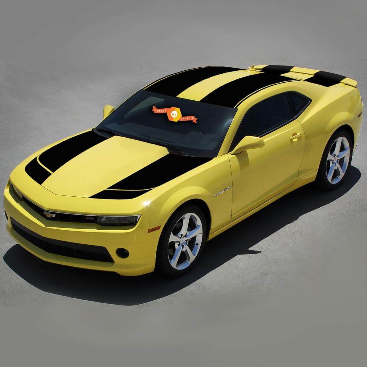 Bumblebee Style Racing Stripes Full Top Side Vinyl Decal Kit for Chevrolet Camaro 2010-2015