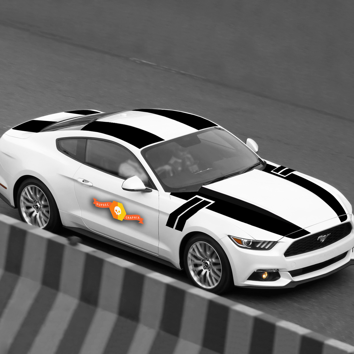 Sport Stripes Over The Top Vinyl Decal Kit for Musclecar Musclecarmodel 2015-2020