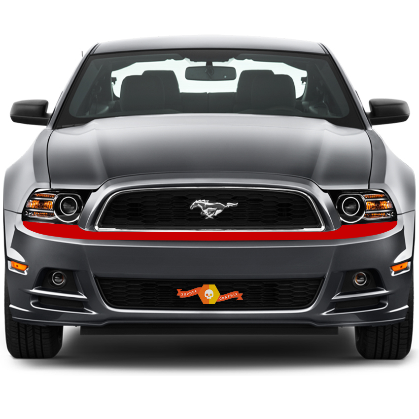 FORD MUSTANG 2013-2020 FRONT BUMPER TOP OVERLAY HIGHLIGHT STRIPES