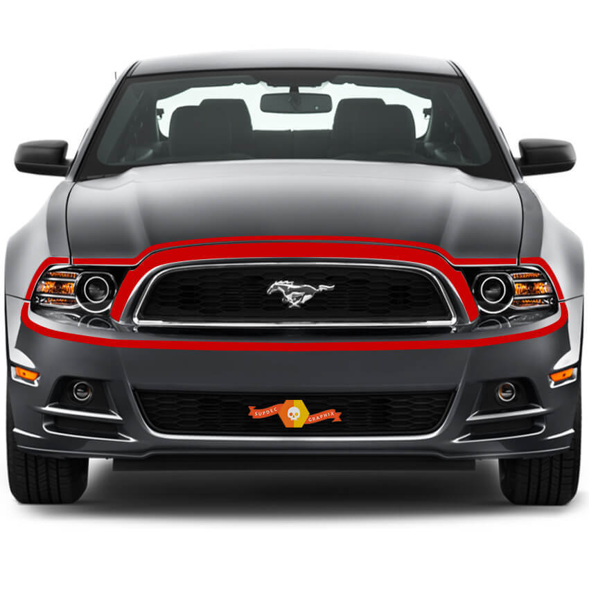 FORD MUSTANG 2013-2020 FRONT FASCIA RETRO STYLE HIGHLIGHT VINYL STRIPE