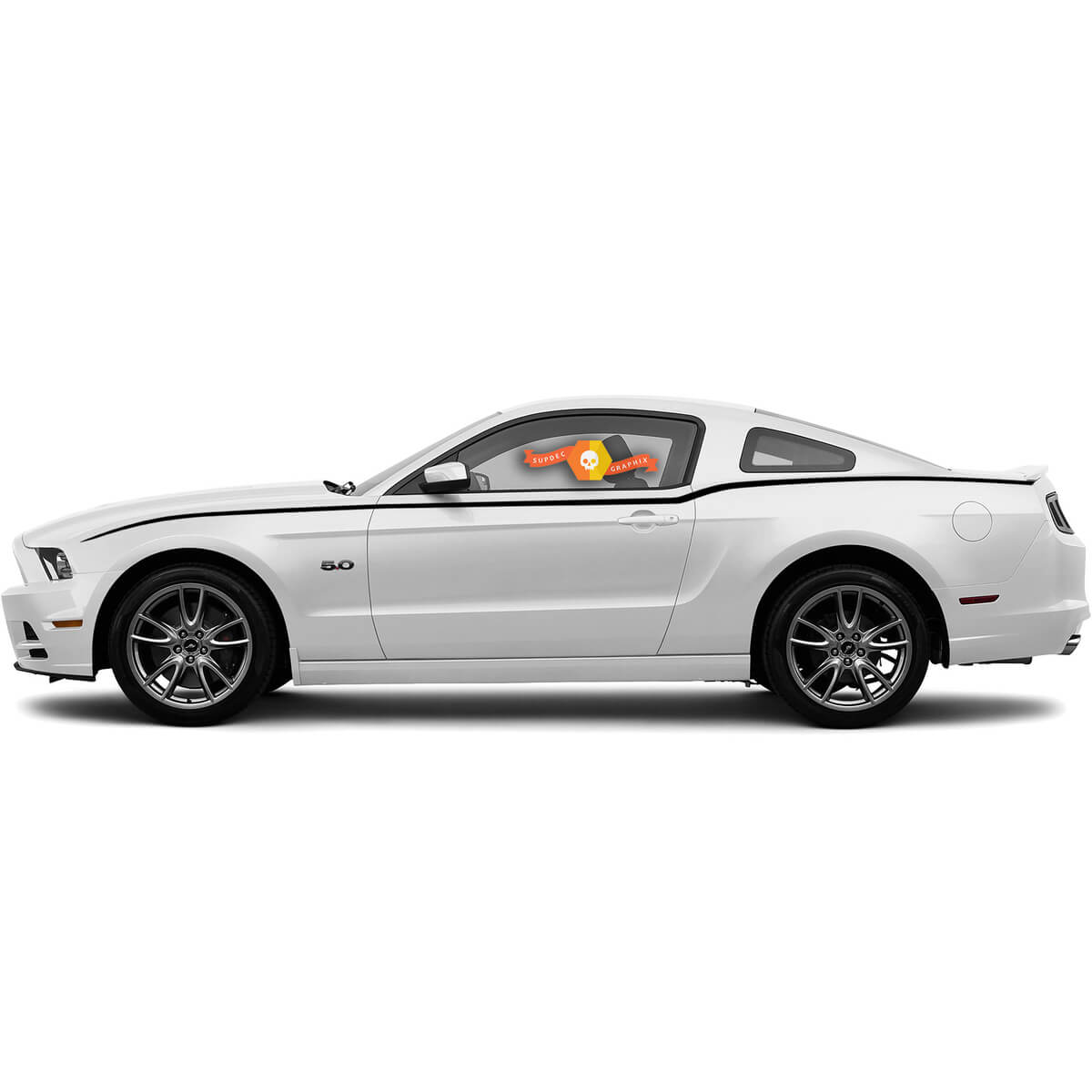 Thin Accent Stripes Side Vinyl Decal Kit for Musclecar Musclecarmodel 2010-2014