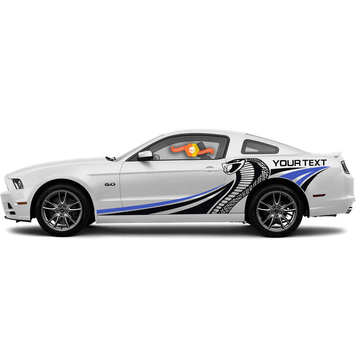 Ford Mustang 2010 2020 Cobra Style Multi color Side Stripes Vinyl Decal