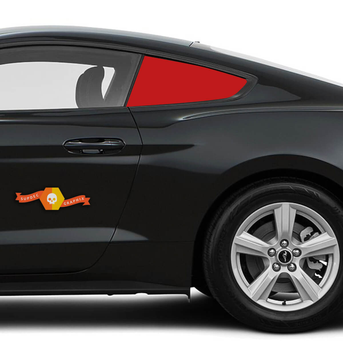 FORD MUSTANG 2015-2020 & 2005-2009 SEITLICHES HINTERES FENSTER BLACKOUT ACCENT DECALS