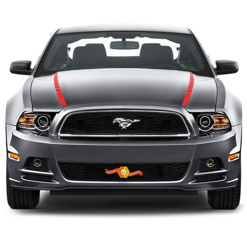 Dual Strobe Stripes Hood Vinyl Decal Set for Musclecar Musclecarmodel 2013-2014