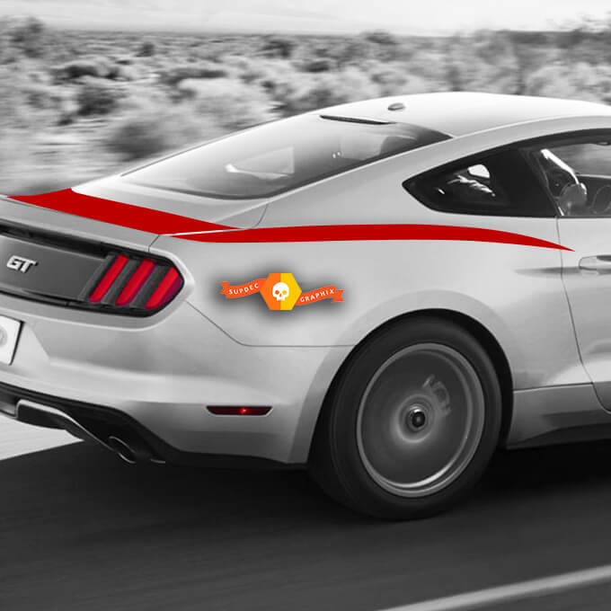 Ford Mustang 2013-2014 Trunk To Side Rear Accent Stripes