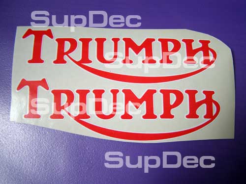 TRIUMPH motorcycles 2 Vinyl red white Logo Decal