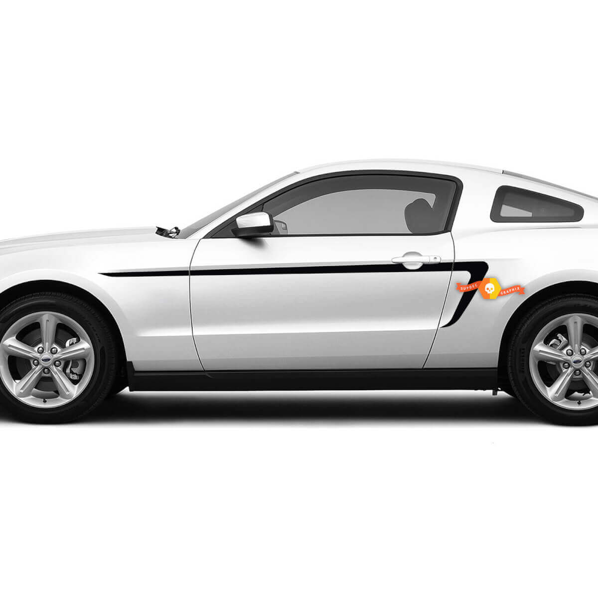 Side Door Rear L Style Accent Stripes Vinyl Stickers Decals for Ford Mustang 2005-2024