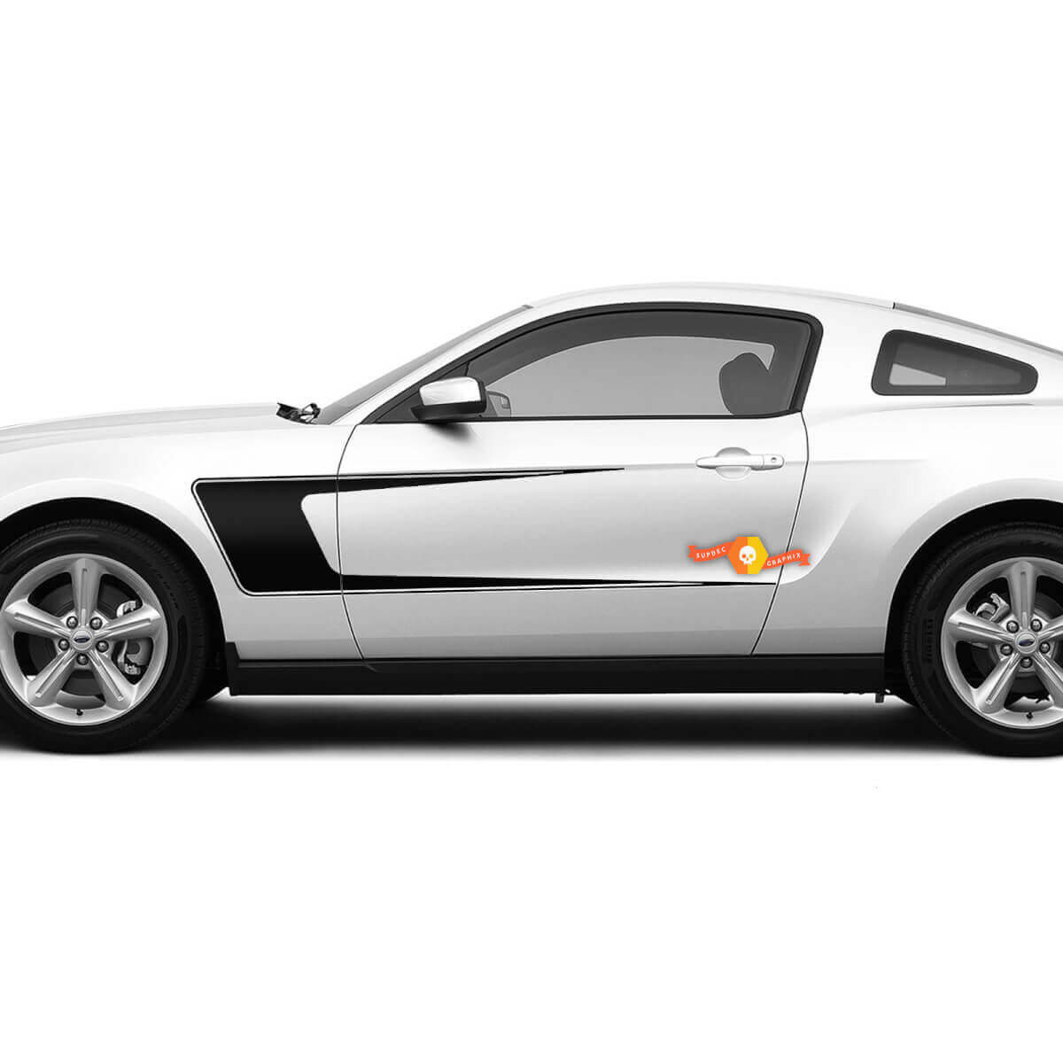 Side Door C Style Accent Stripes Vinyl Stickers Decals 2 for Ford Mustang 2005-2024