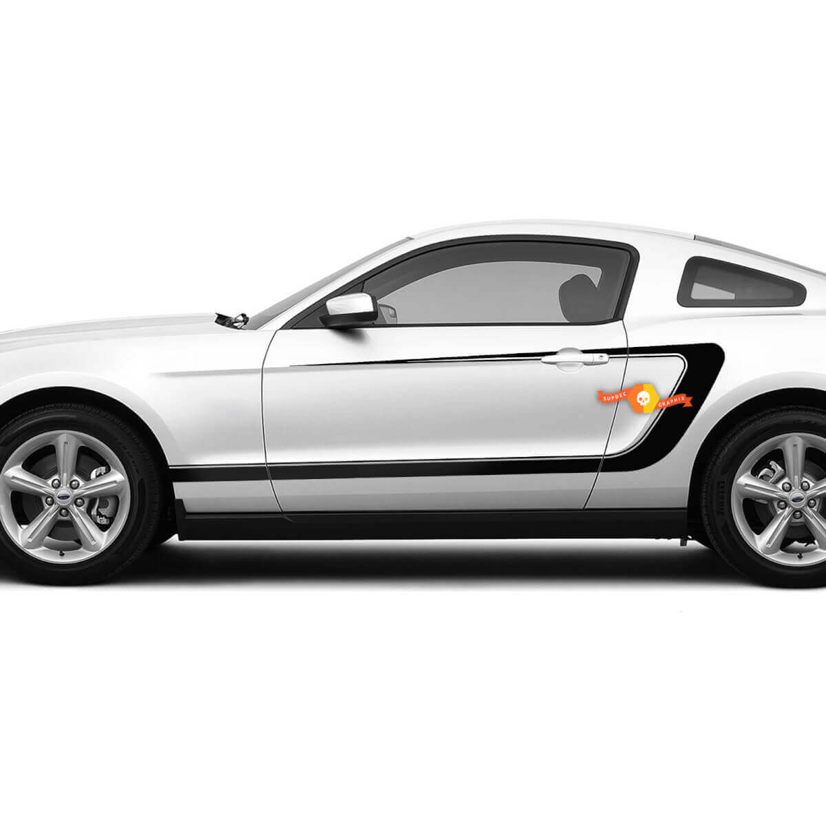 Side Door Rear C Style Accent Stripes Vinyl Stickers Decals for Ford Mustang 2005-2024