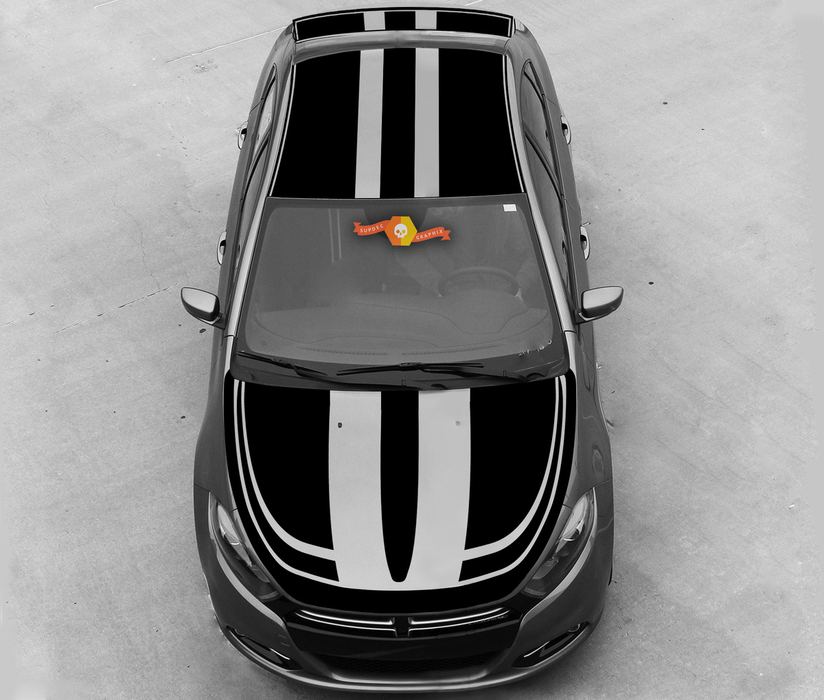 DODGE DART 2013-2020 OVER THE TOP DOUBLE ACCENT STRIPES