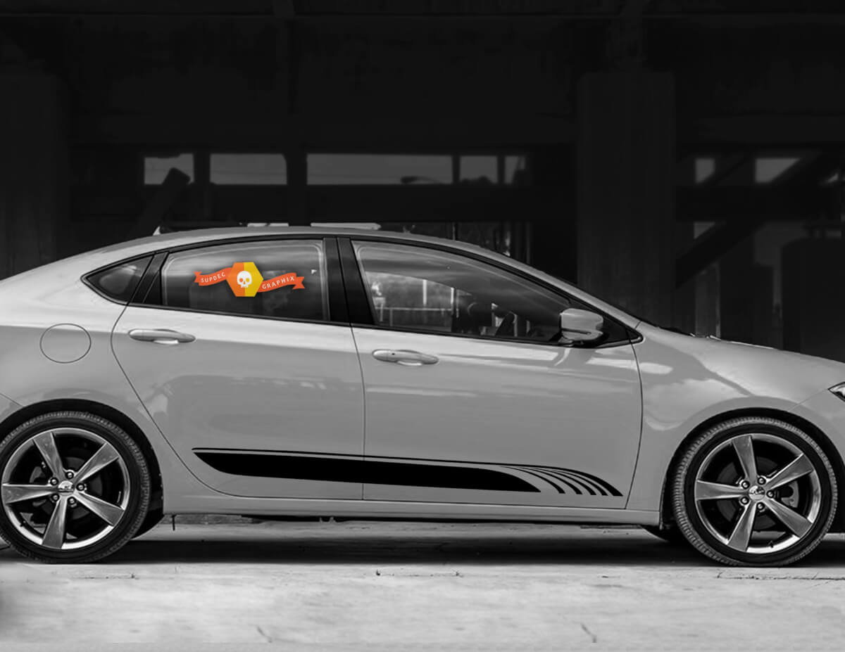 Race Style Stripes Door Side Vinyl Decal Sticker for Dodge Dart