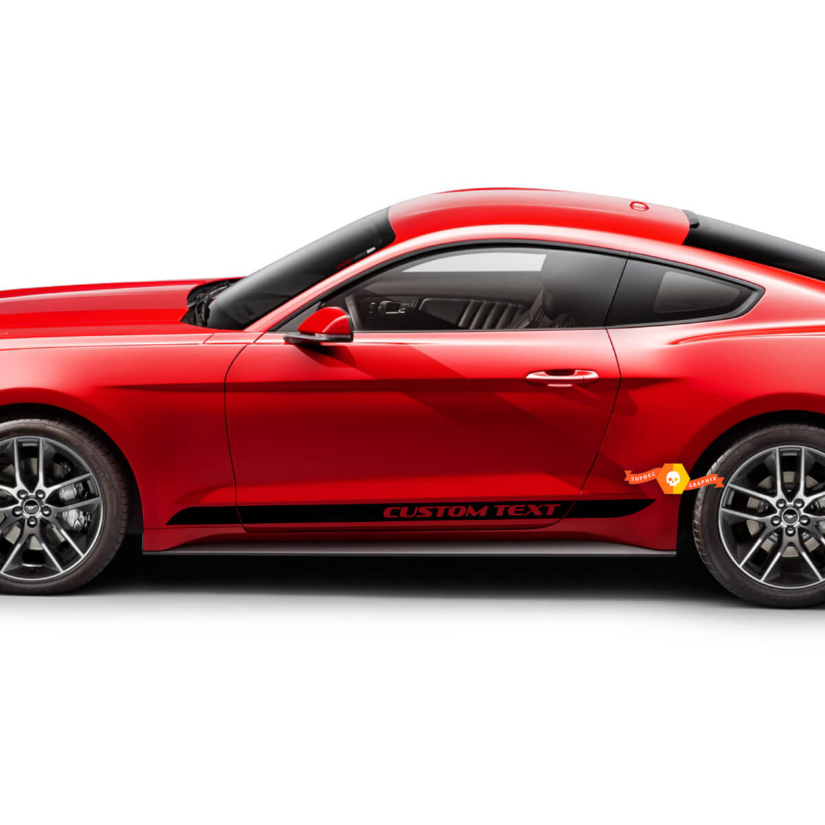 Lower Door Side Rocker Panel Stripes Decals Stickers for Ford Mustang