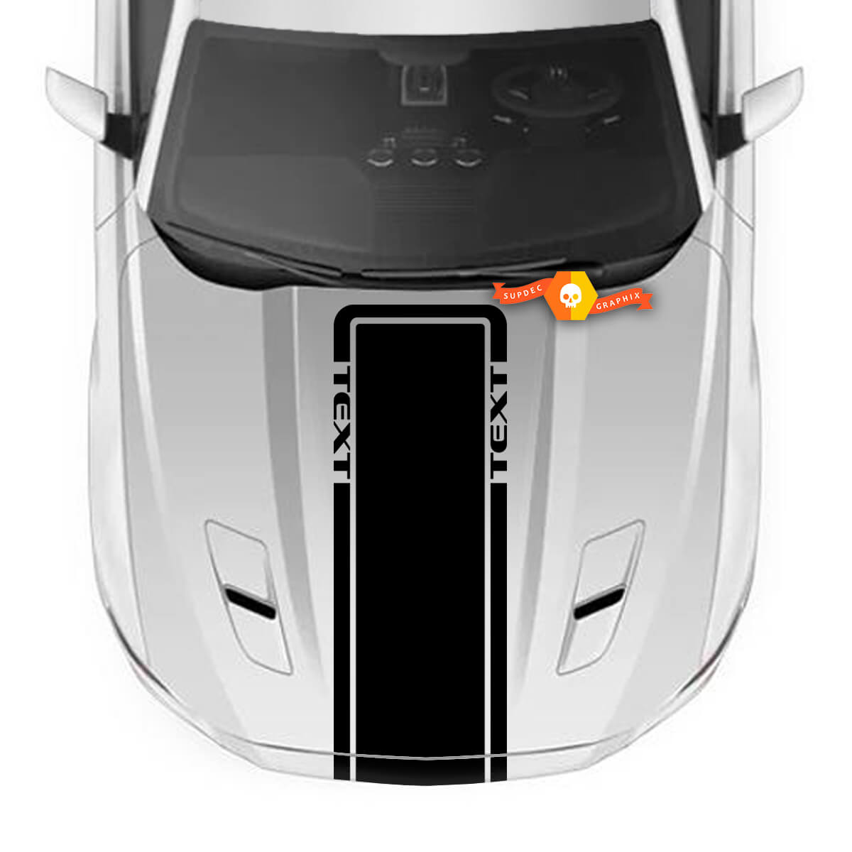 Custom Text Hood Accent Sticker Decal Stripe for Ford Mustang 2005 - 2024