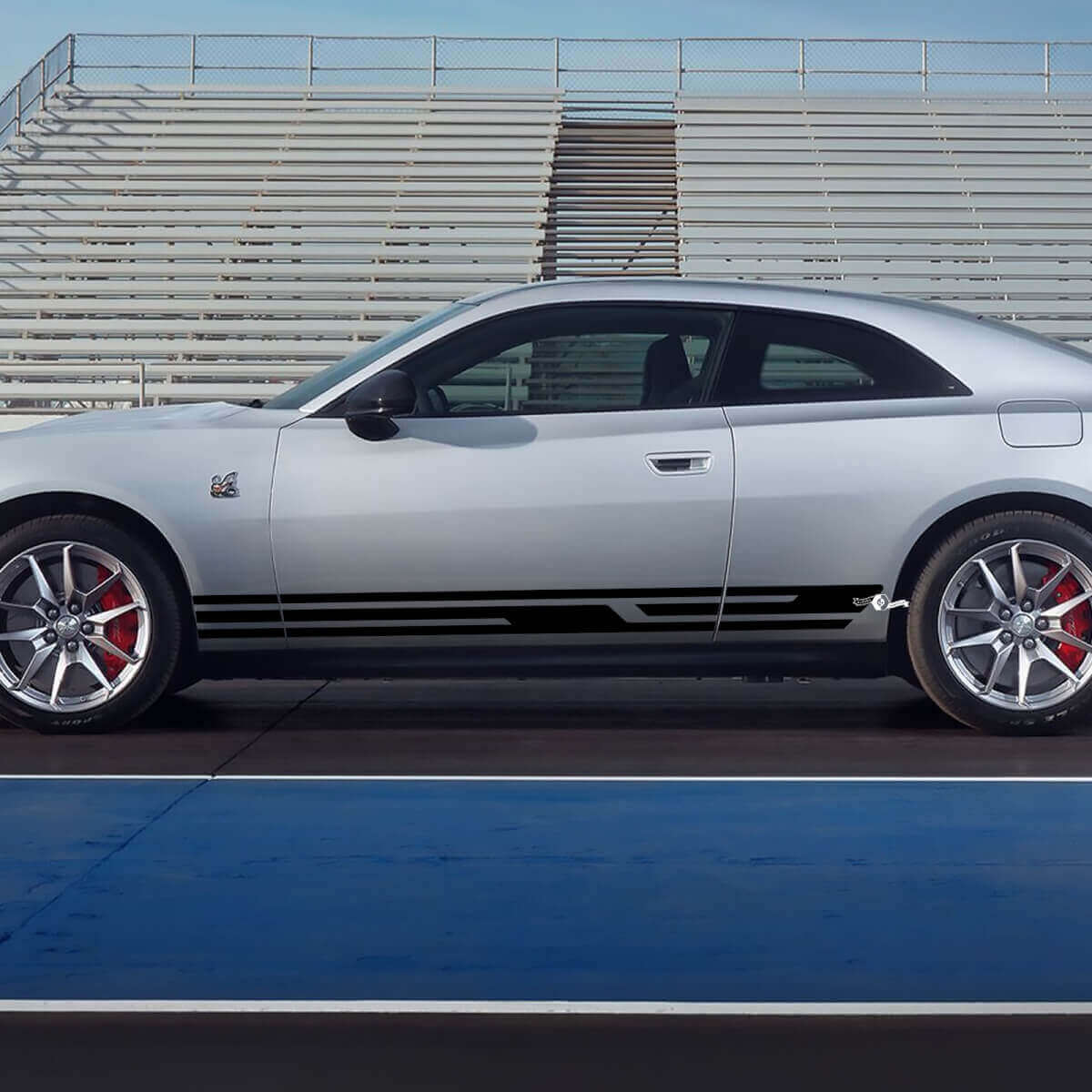 Geometric Side Rocker Panel Decal Stripes for Dodge Charger Electric 