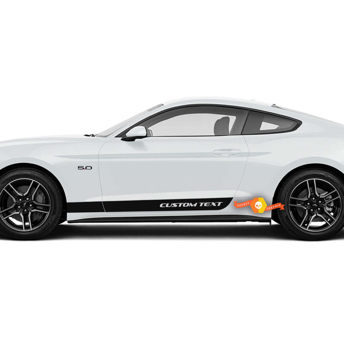 Lower Door Side Rocker Panel Stripes Vinyl Decals Set Of 2 for Ford Mustang 2015-2024