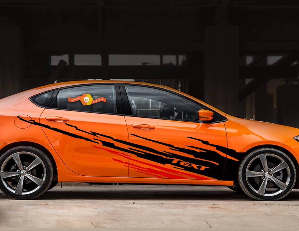 Dirt Splash Sport Accent Side Stripes Vinyl Decals for Dodge Dart