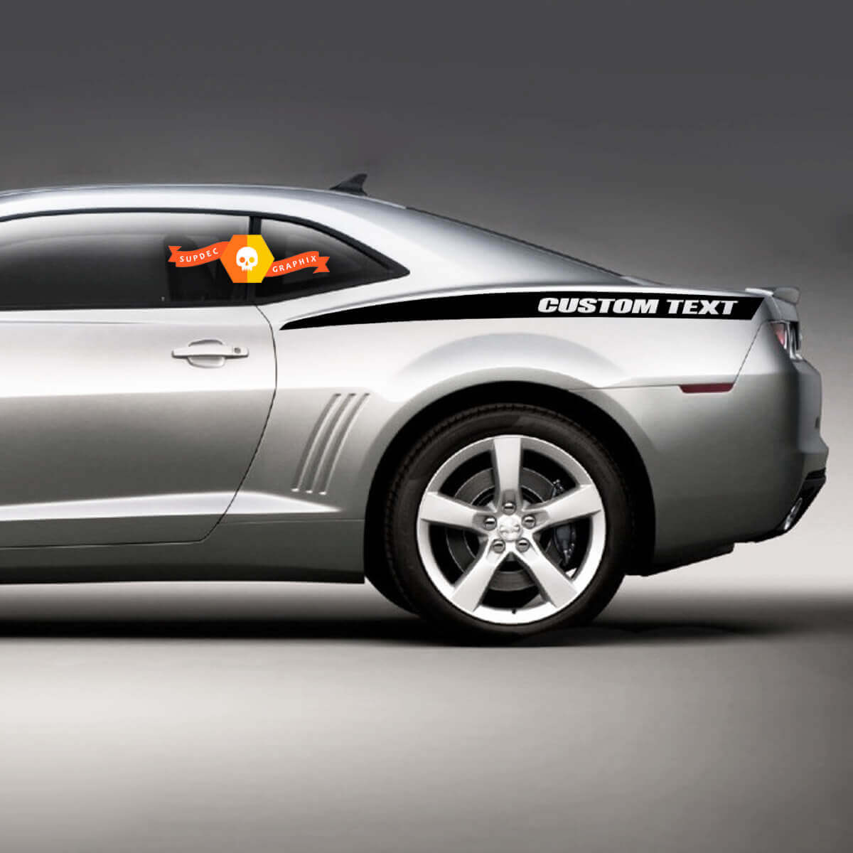 Rear Quarter Side Stripe Decal with Custom Text For Chevrolet Camaro 2010-2024