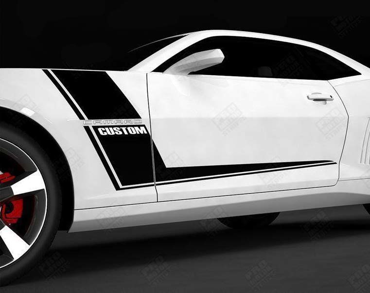 Front Side Hockey Vinyl Graphics Decals Stripes for Chevy Camaro 2014 to 2015