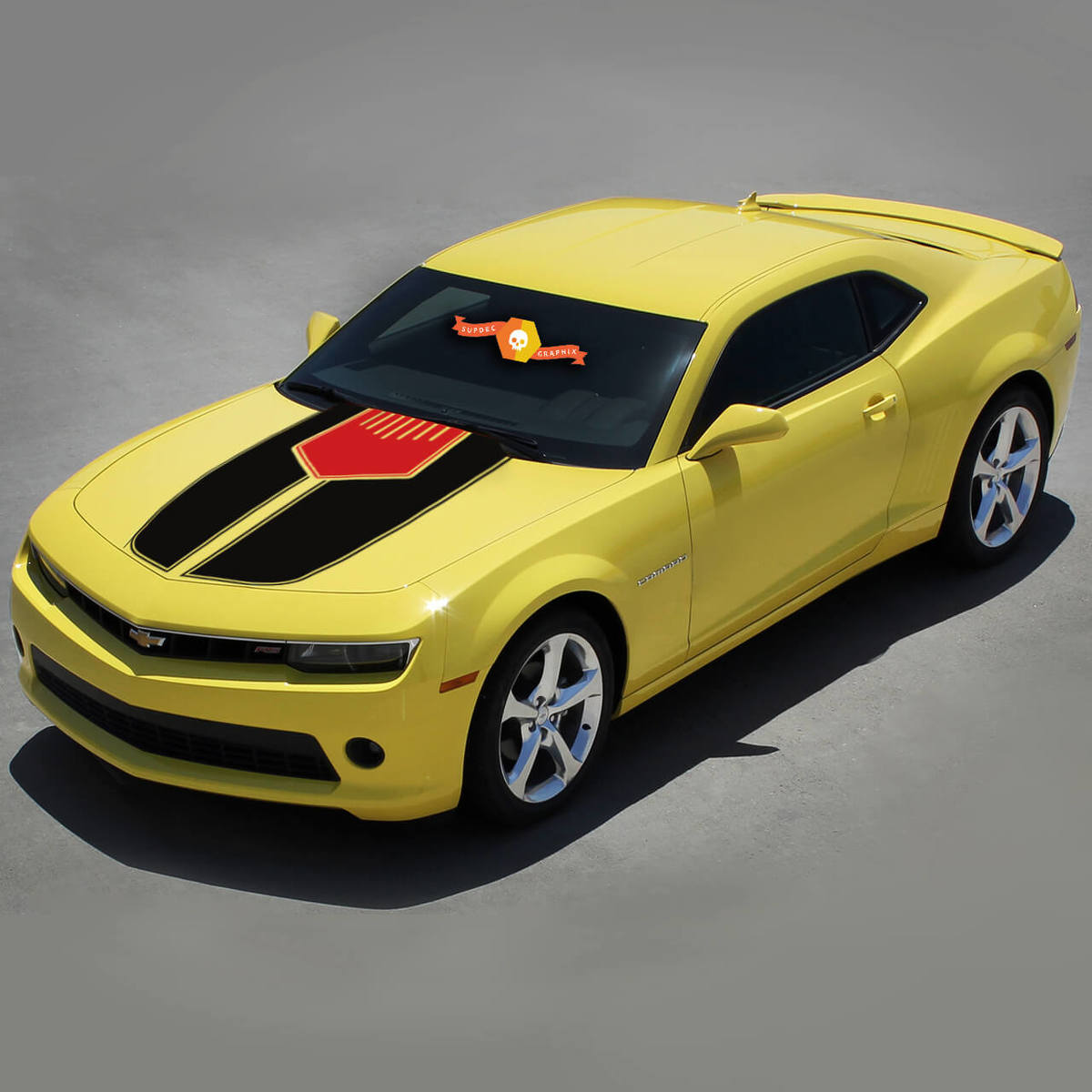 CHEVROLET CAMARO 2010-2015 TWO TONE HOOD ACCENT 2 COLORS STRIPES