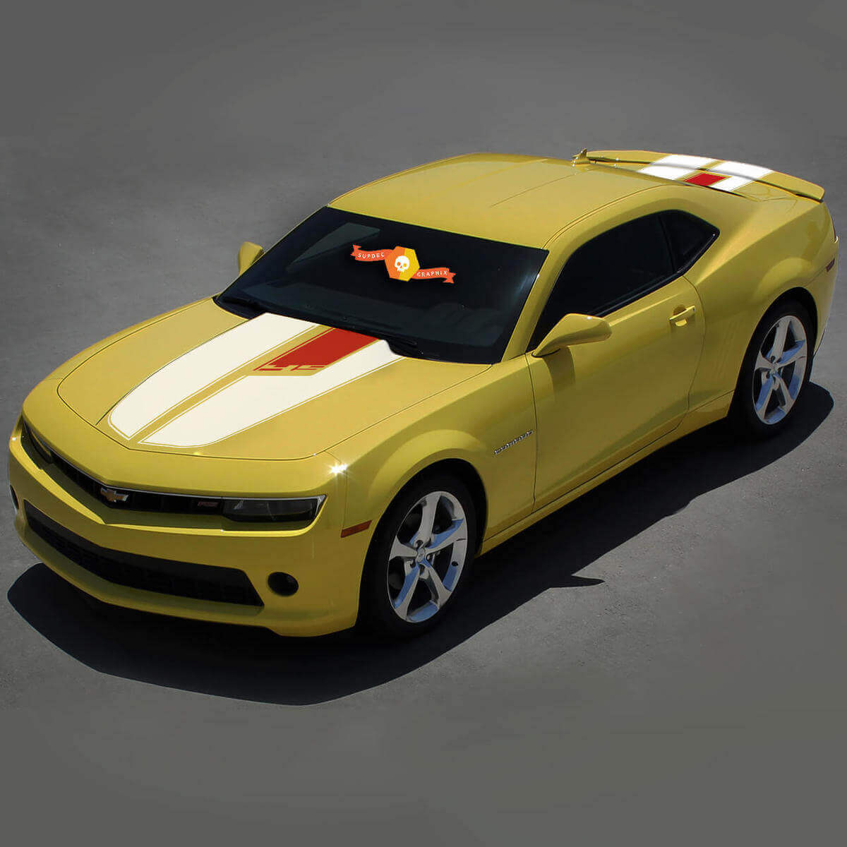 45th Anniversary Style Hood and Trunk Stripe Vinyl Decals For Chevrolet Camaro 2010-15 