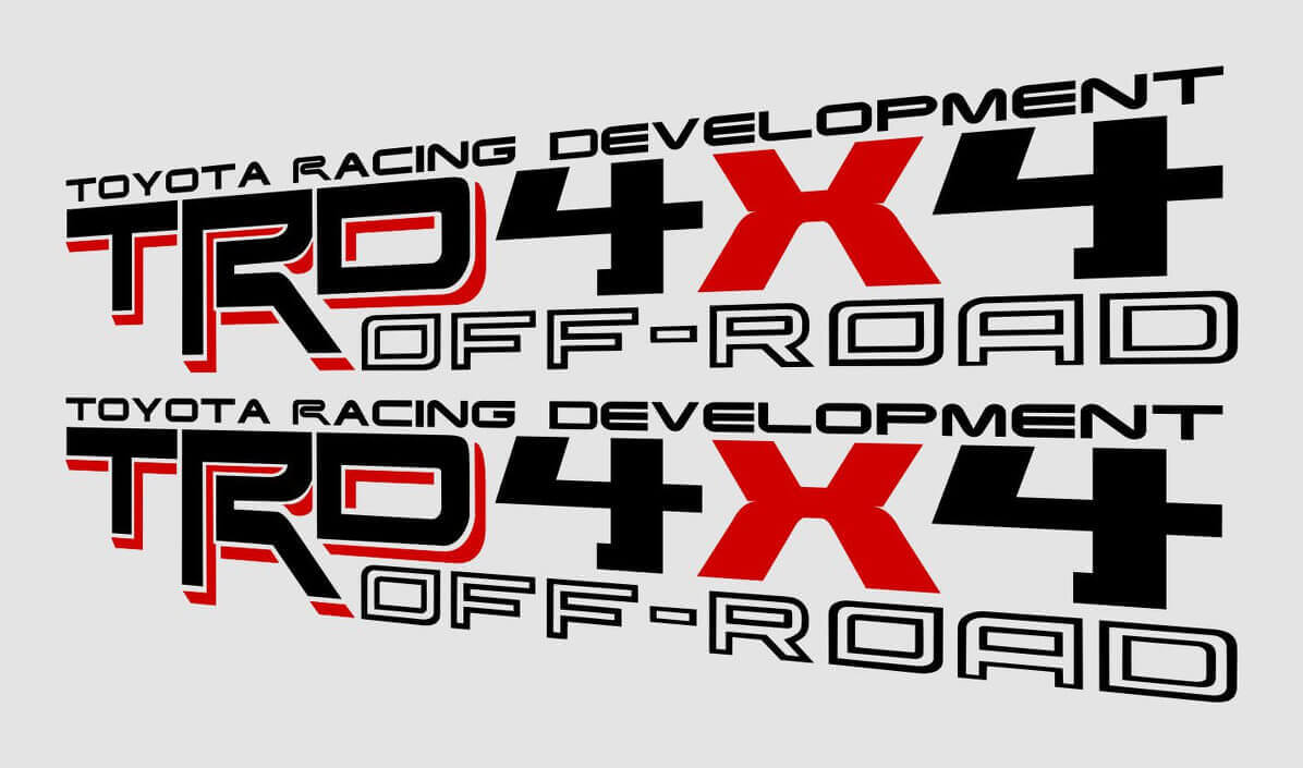TRD 4x4 Off-Road Style Vinyl Decal Set for Toyota Tacoma, Tundra & 4Runner