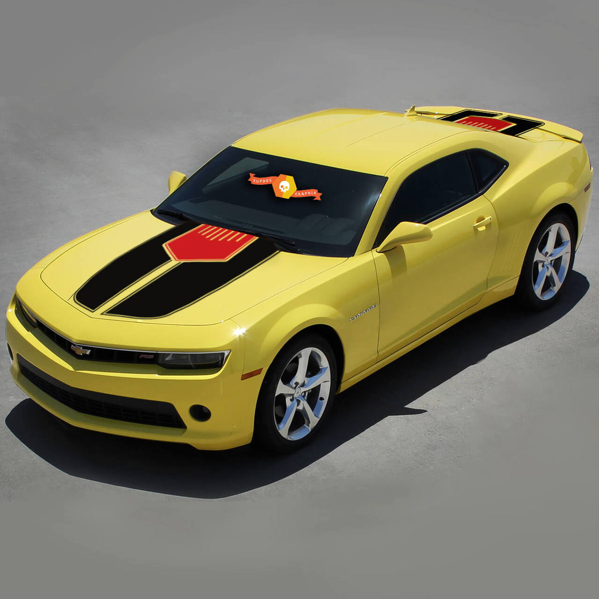 CHEVROLET CAMARO 2010-2015 HOOD and TRUNK STRIPES with CENTER INSERT