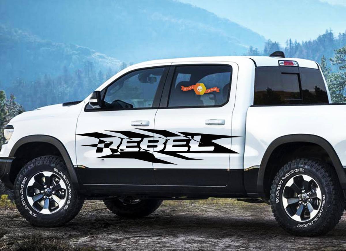 Rebel Side Vinyl Decals Kit for Dodge Ram 1500 2500 3500