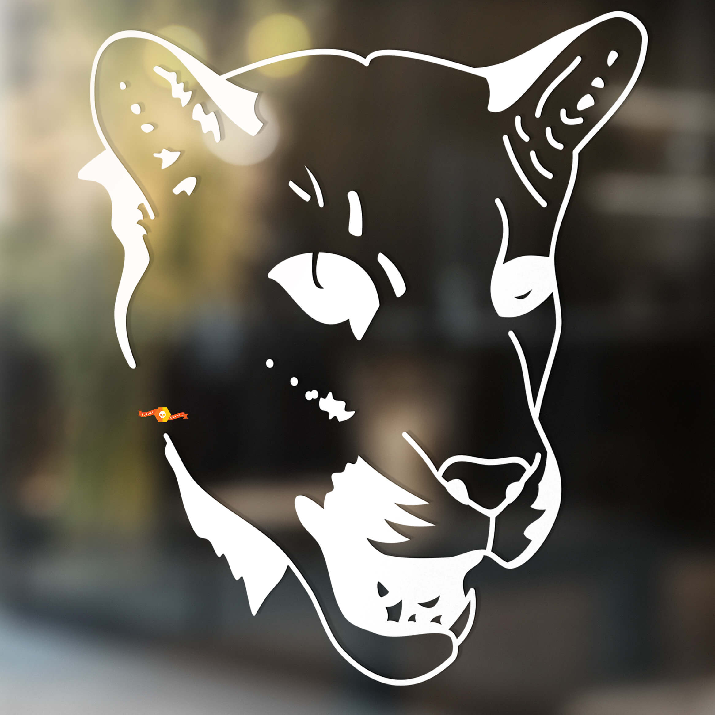 Tiger wild cat Vinyl Wall  Window Bathroom Sticker Decal #3