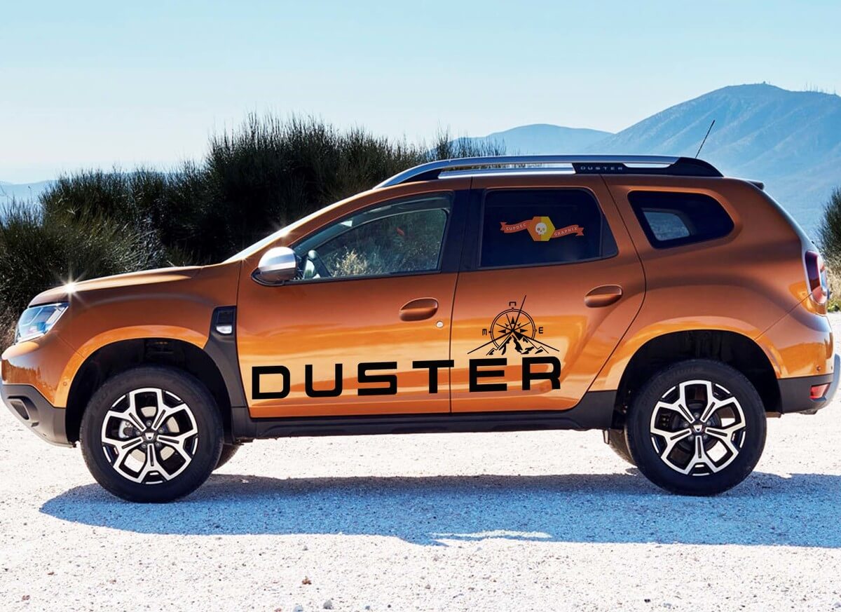 DUSTER Renault & Dacia 4xPieces side Compass decals vinyl graphics sticker logo