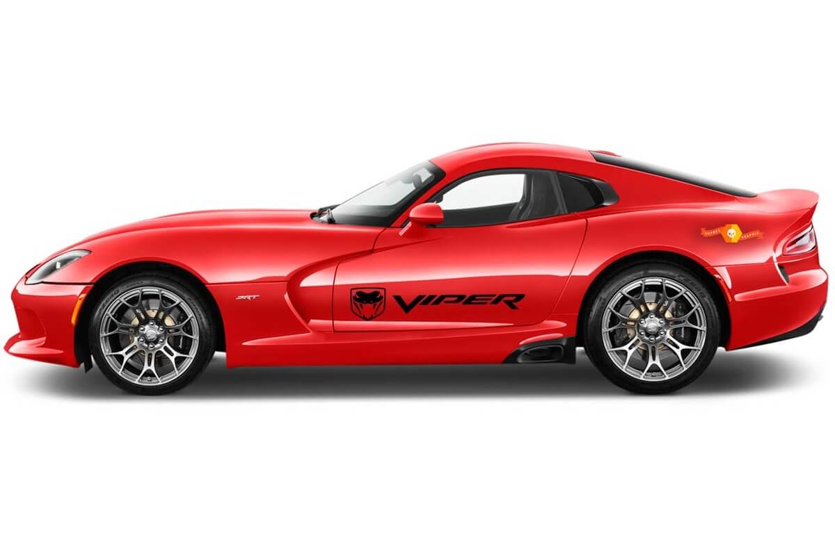 2x side stripes graphics quality vinyl decals racing stickers logo for Dodge Viper