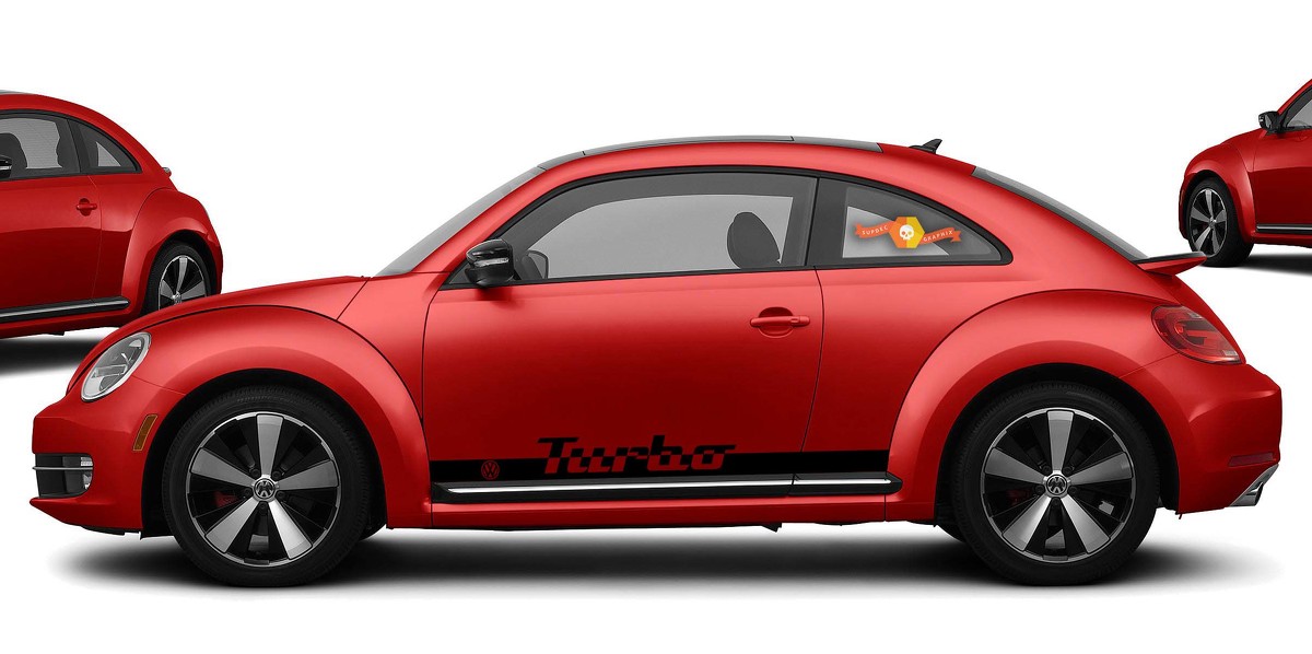 Volkswagen Beetle Turbo 2x side stripes vinyl body decals sticker emblem logo
