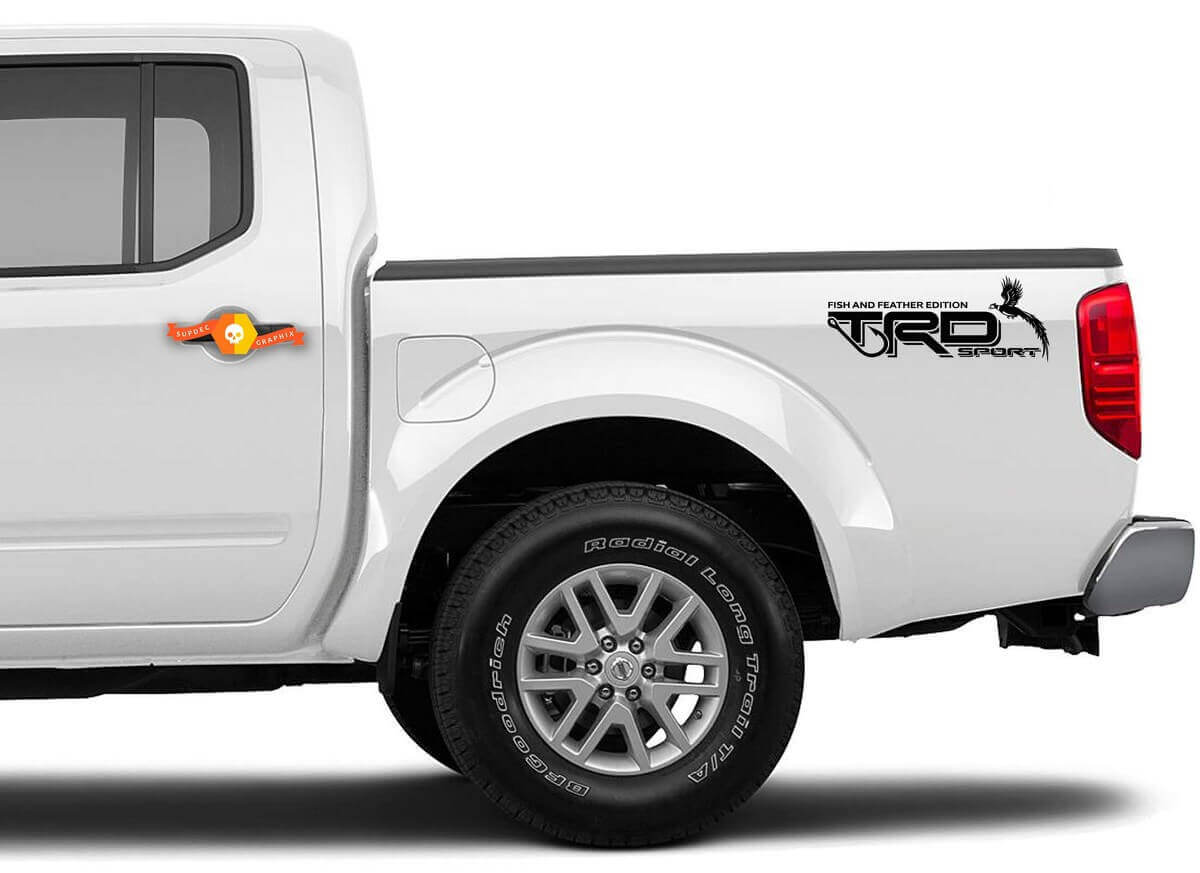 TRD Sport Fish & Feather Bedside Vinyl Decal Set for Toyota Tacoma Tundra