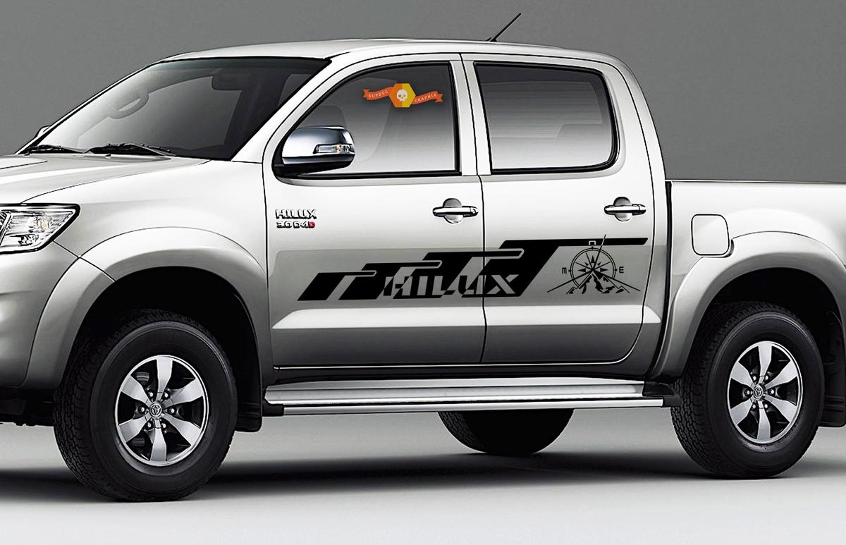 Compass Mountain Style Side Vinyl Decal Sticker for Toyota Hilux