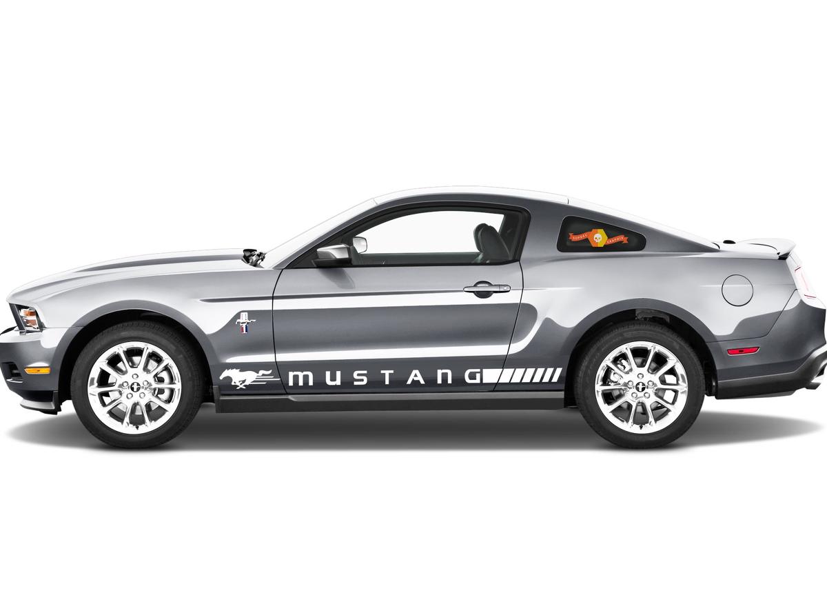 Ford Mustang Kipphebeltür Seitenstreifen Aufkleber - RJ - Streifen Aufkleber unten