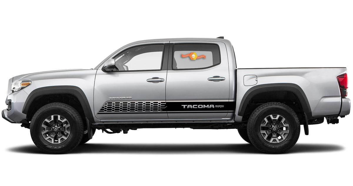 2X Toyota Tacoma 2016-2018 side skirt Vinyl Decals graphics rally sticker kit