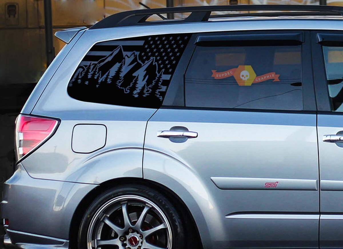 USA Flag Windshield Vinyl Decals Stickers for Suba WRX Turbo