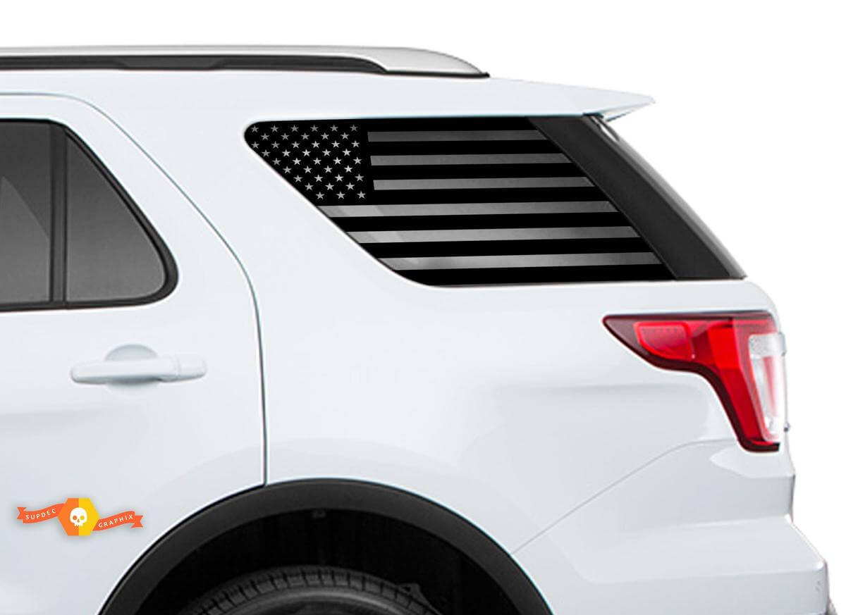 USA Flag Rear Window Windshield Decals Stickers for Ford Explorer Sport 2011-2018