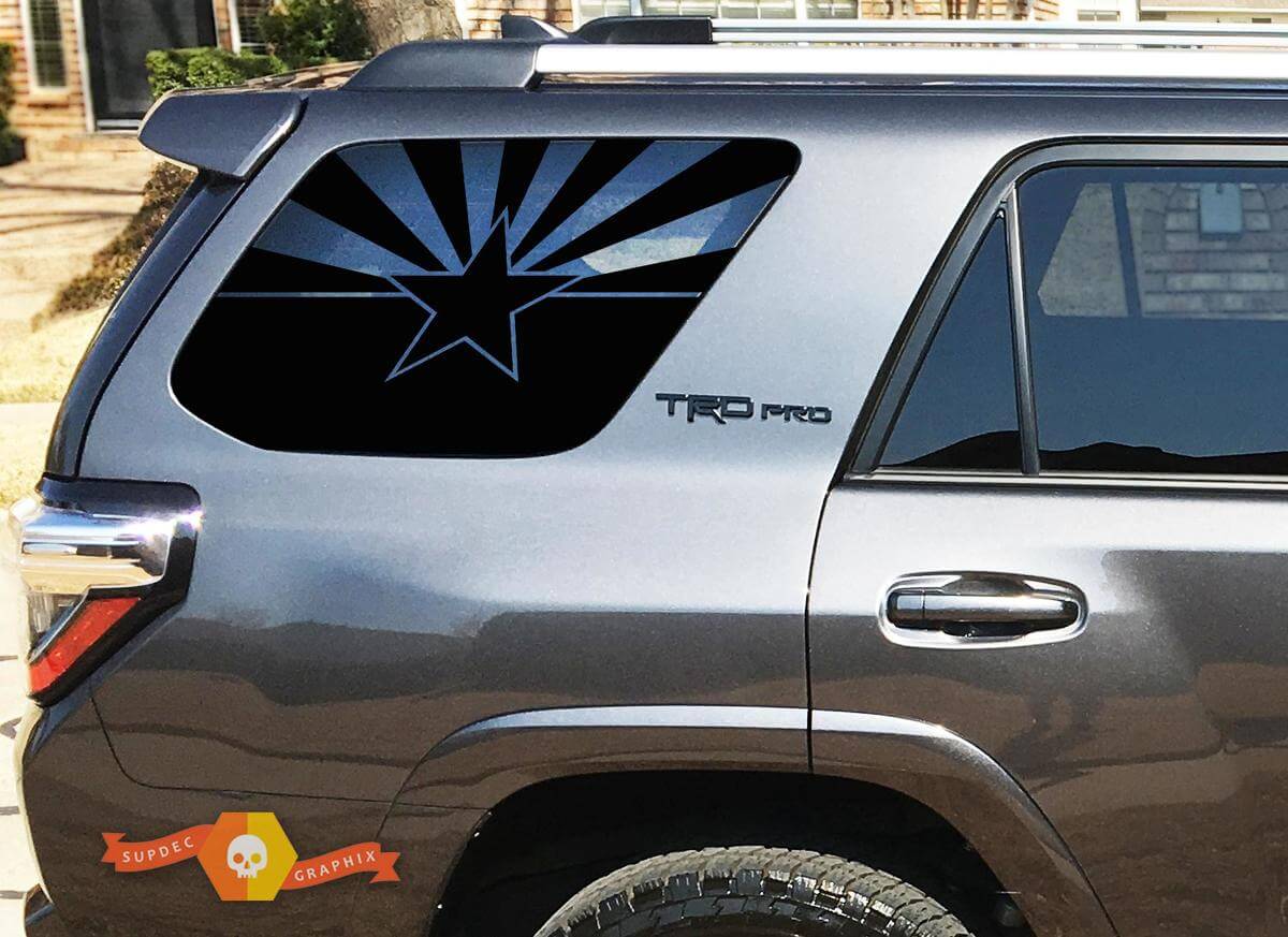 Arizona State Flag Rear Side Window Vinyl Decal for Toyota 4Runner 2010-2019